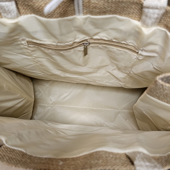 Hello Weekend Burlap Tote Bag NEW - Picture 2 of 4